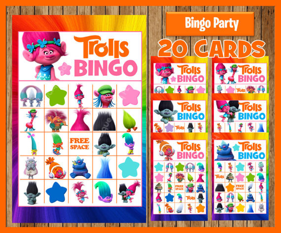 Trolls Bingo | CatchMyParty.com