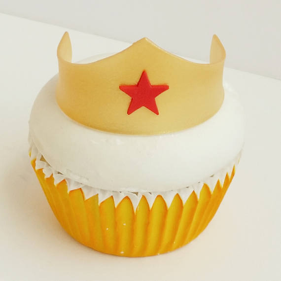Wonder Woman Fondant Cupcake Toppers | CatchMyParty.com