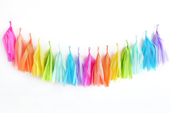 Trolls Rainbow Tassel Garland | CatchMyParty.com