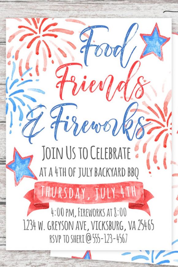 July 4th party Invitation 
