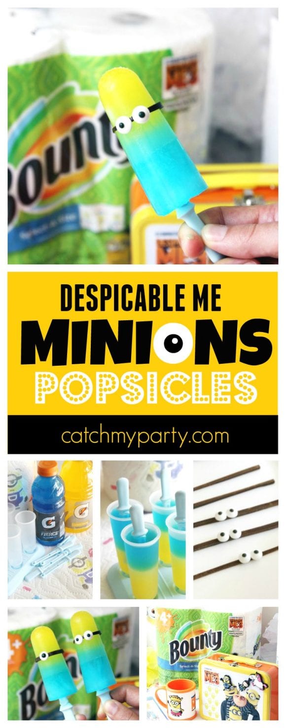 Despicable Me Minion Popsicles | CatchMyParty.com