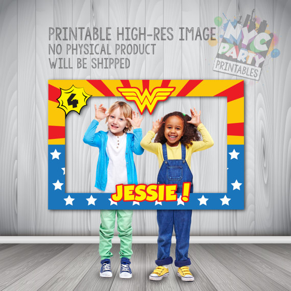 Wonder Woman Photo Booth Props | CatchMyParty.com