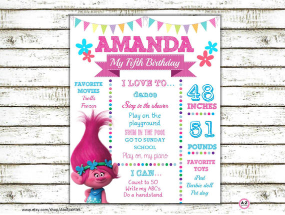 Trolls Birthday Party Poster | CatchMyParty.com