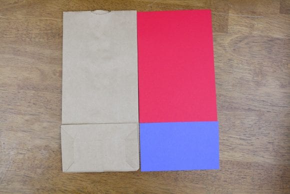 Line the Blue and Red Rectangles into the Paper Bag | CatchMyParty.com