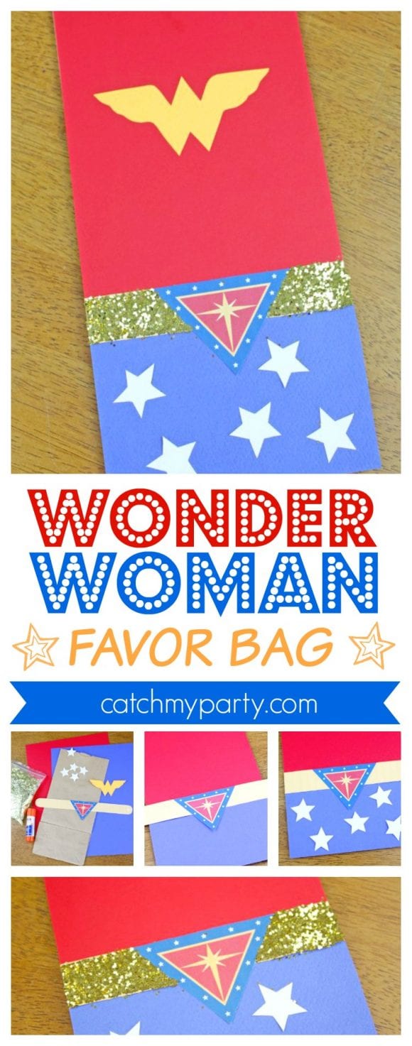 Wonder Woman Favor Bags | CatchMyParty.com
