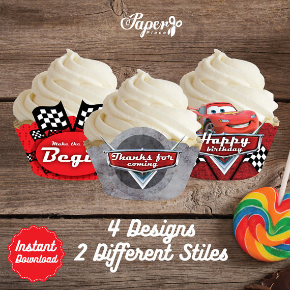Disney Cars Cupcake Wrappers | CatchMyParty.com