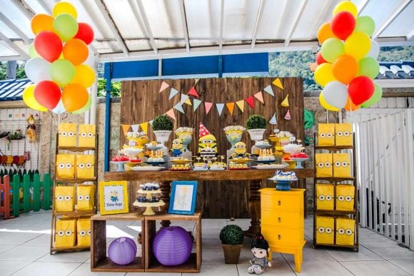 Minions dessert table | CatchMyParty.com