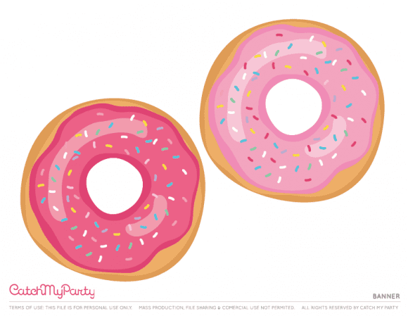 Free Donut Party Printables - Banner | CatchMyParty.com