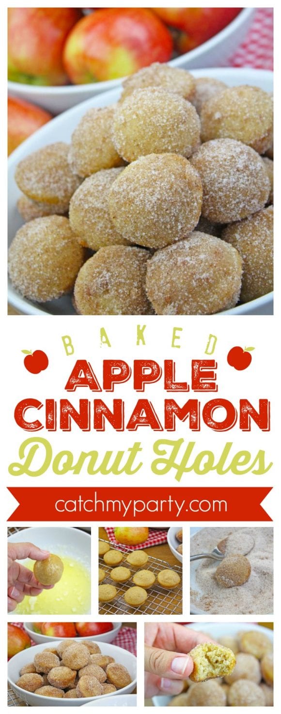 Baked Apple Cinnamon Donut Holes Recipe | CatchMyParty.com