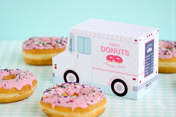 Donut Food Truck Party Favor Box | CatchMyParty.com