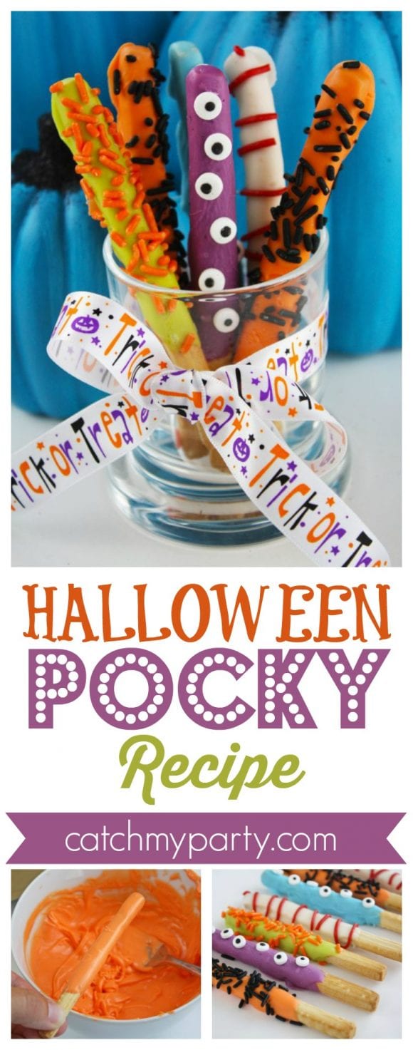 Homemade Halloween Pocky Recipe | CatchMyParty.com