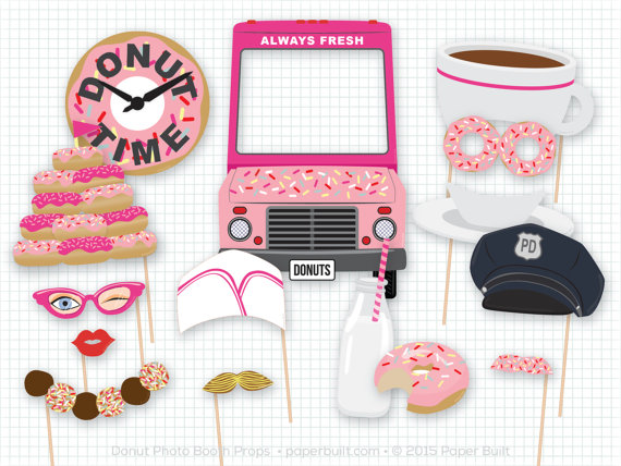 Donut photo booth props | CatchMyParty.com