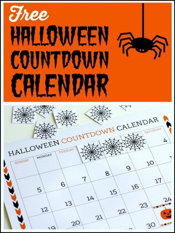 Free Printable Halloween Countdown Calendar | CatchMyParty.com