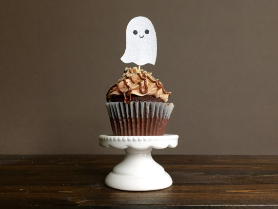 Cute Ghost Cupcake Toppers | CatchMyParty.com