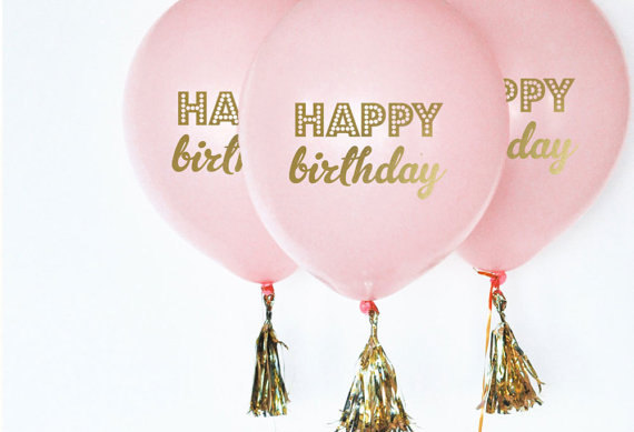 Pink and Gold Balloons