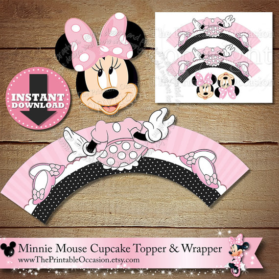 Minnie Mouse Cupcake Topper and Wrappers