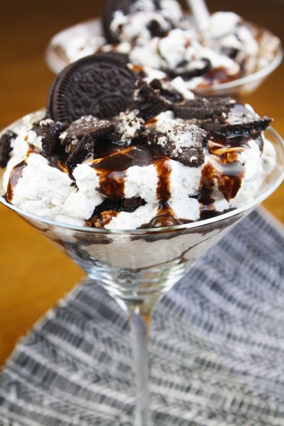 Delicious Oreo cookies and Brownie recipe in Martini glass | CatchMyParty.com