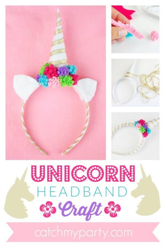 The best way to make your own Easy Unicorn Headband Craft | CatchMyParty.com