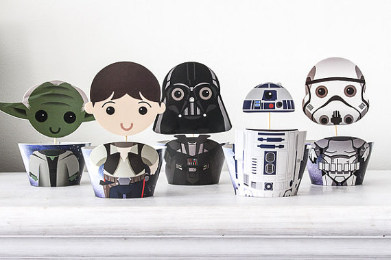 Star Wars Cupcake Toppers and Wrappers| CatchMyParty.com