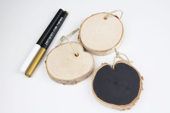 Paint each wood with chalkboard paint | CatchMyParty.com