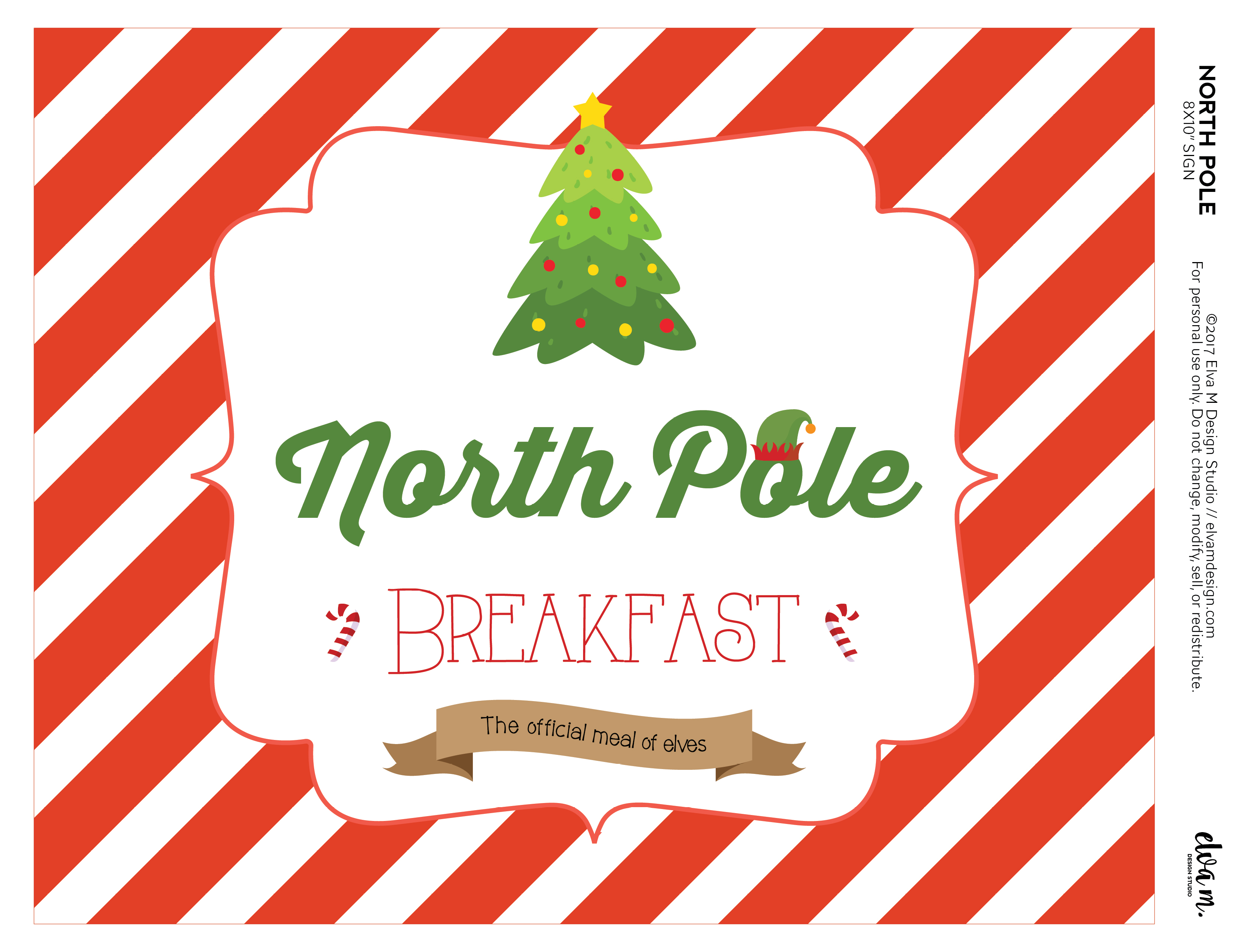 Download These Free Elf On The Shelf North Pole Breakfast Printables Catch My Party