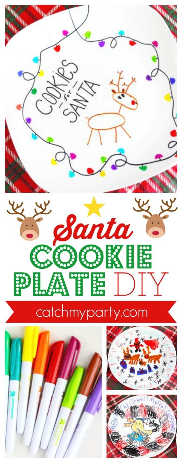 Santa Cookie Plate DIY | CatchMyParty.com