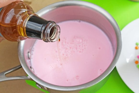 Add vanilla syrup to the steamed milk | CatchMyParty.com