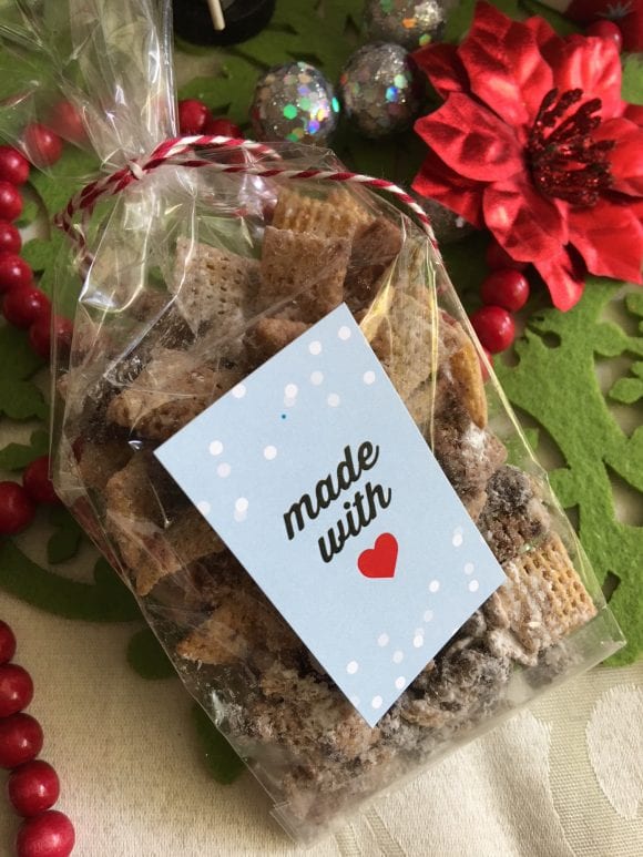 Salted Caramel Muddy Buddies Holiday Gift | CatchMyParty.com