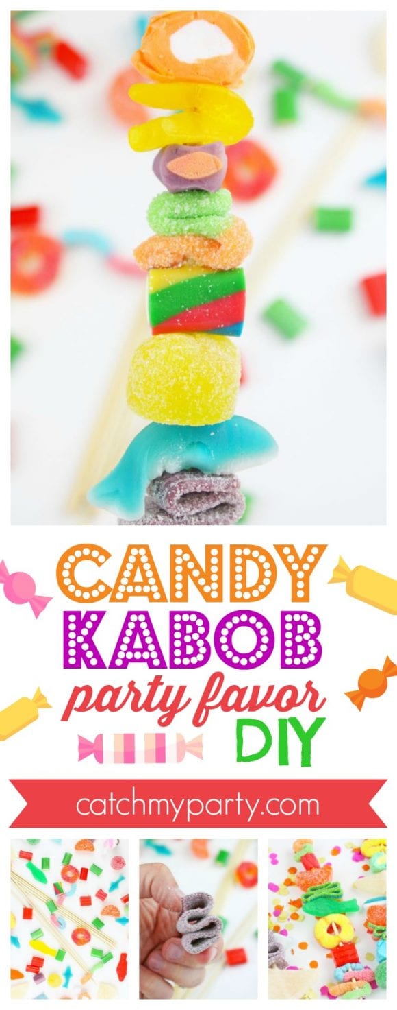 Candy Kabob Party Favor DIY | CatchMyParty.com