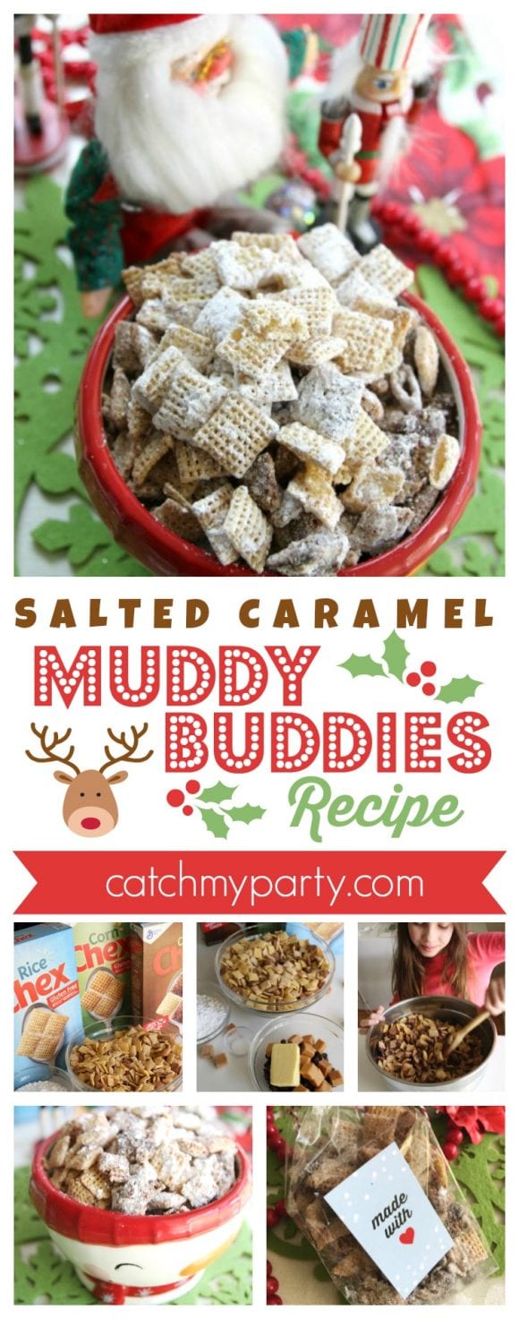 Salted Caramel Muddy Buddies Recipe | CatchMyParty.com