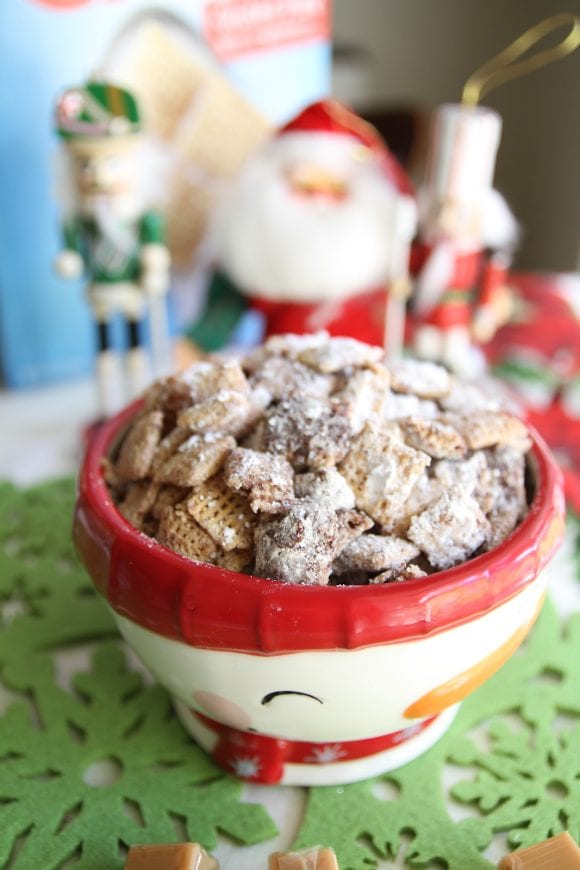 Salted Caramel Muddy Buddies Recipe | CatchMyParty.com