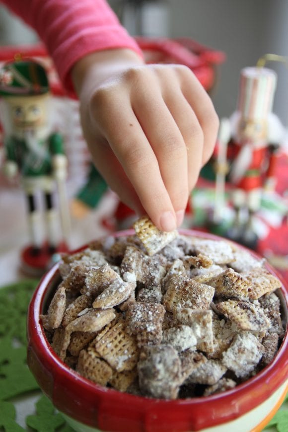 Salted Caramel Muddy Buddies Recipe | CatchMyParty.com