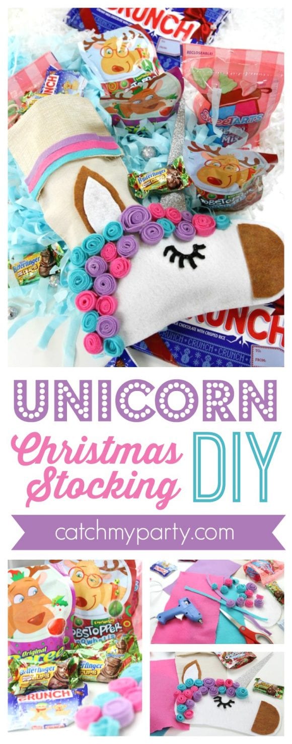 Unicorn Christmas Stocking DIY | CatchMyParty.com