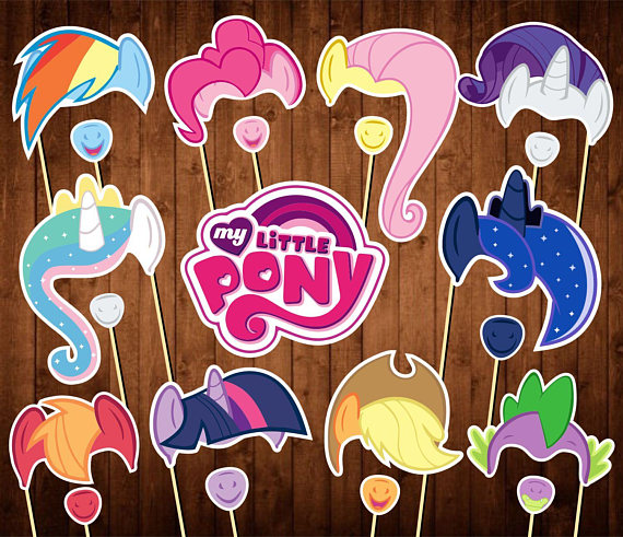 My Little Pony photo booth props | CatchMyParty.com