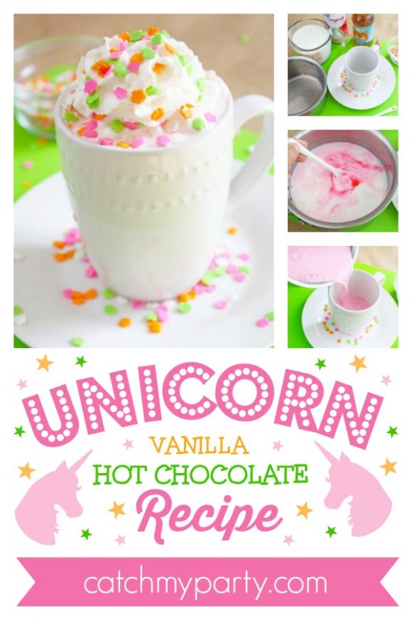 The Most Delicious Unicorn Vanilla Hot Chocolate Recipe | CatchMyParty.com