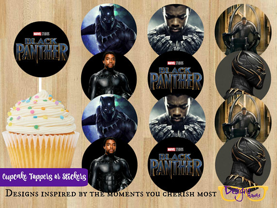 Black Panther Cupcake Toppers | CatchMyParty.com