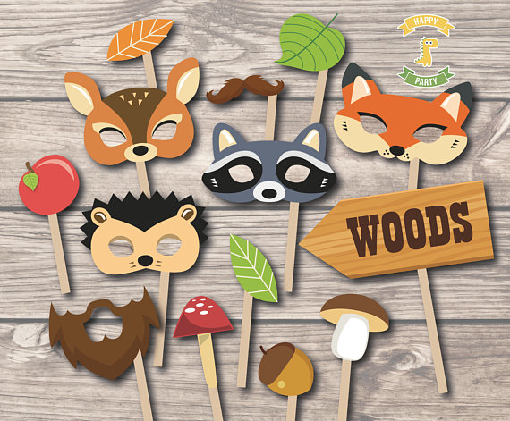 Woodland photo booth props | CatchMyParty.com