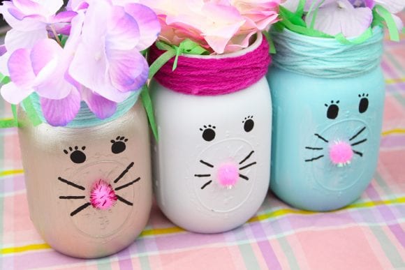 Cute Bunny Mason Jars | CatchMyParty.com