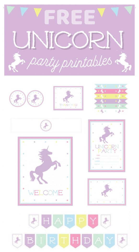 FREE Unicorn Party Printables