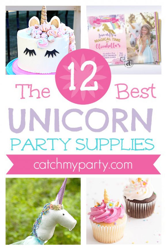 The Best 12 Rainbow Unicorn Party Supplies | CatchMyparty.com