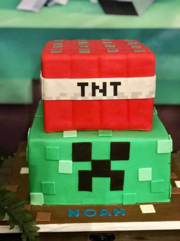 Creeper and TNT Cake 