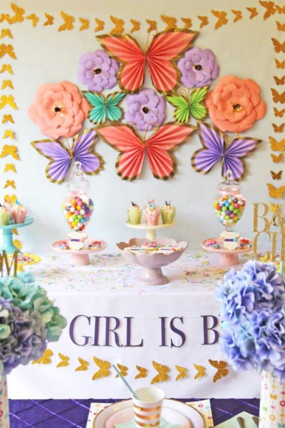 Butterfly themed Baby Shower | CatchMyParty.com Butterfly themed Baby Shower