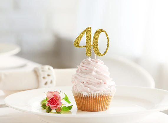 40th Birthday Cupcake Toppers | CatchMyParty.com