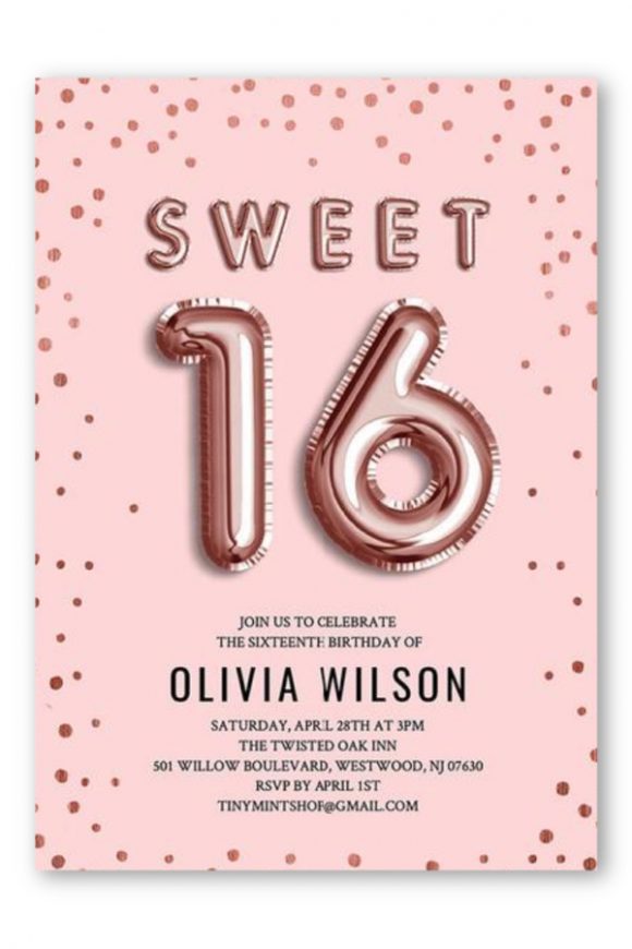 Sweet 16 birthday party Invitation