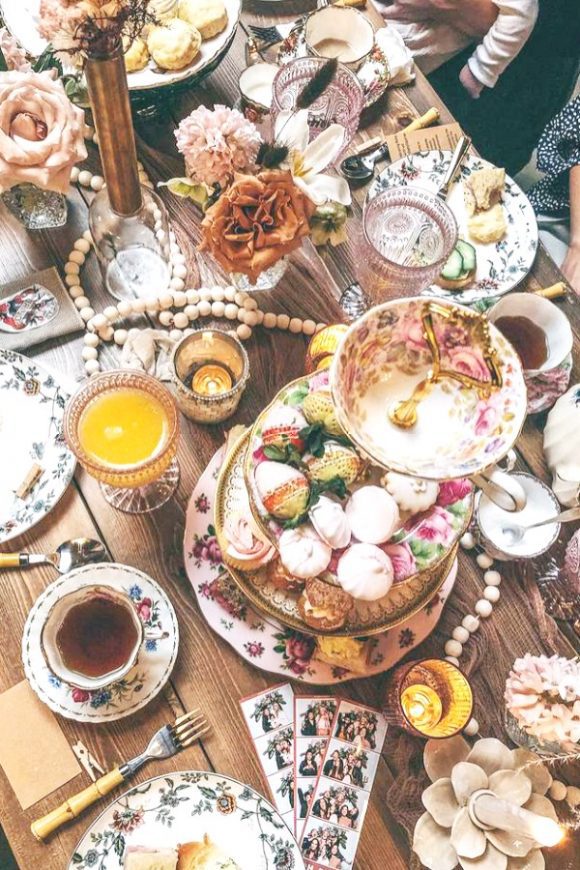 Tea Party themed Baby Shower | CatchMyParty.com Tea Party themed Baby Shower