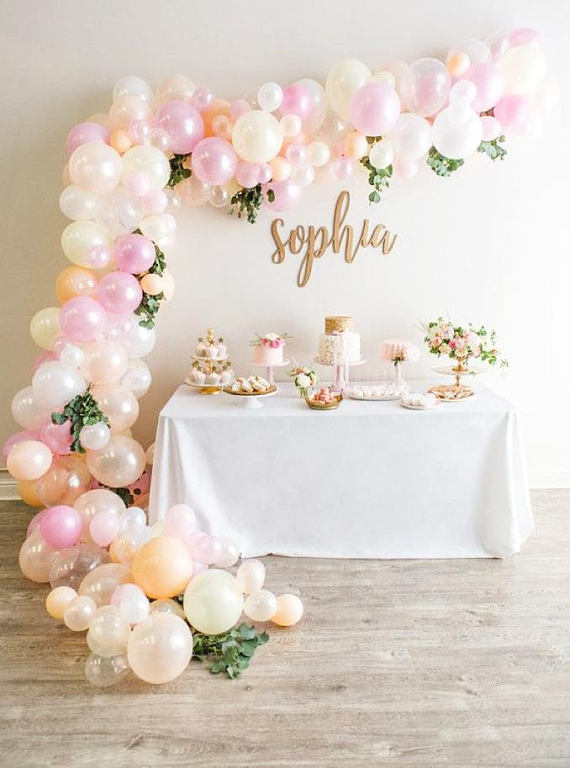 Girl baby shower party supplies - Balloon Garland | CatchMyParty.com