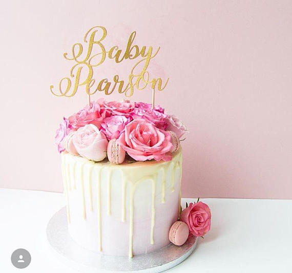 Girl baby shower party supplies - Cake Topper | CatchMyParty.com