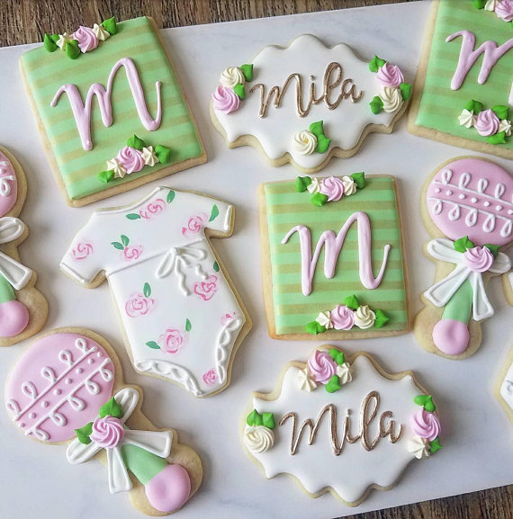 Girl baby shower party supplies - Cookies | CatchMyParty.com