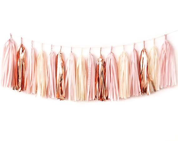 Girl baby shower party supplies - Tassel garland | CatchMyParty.com