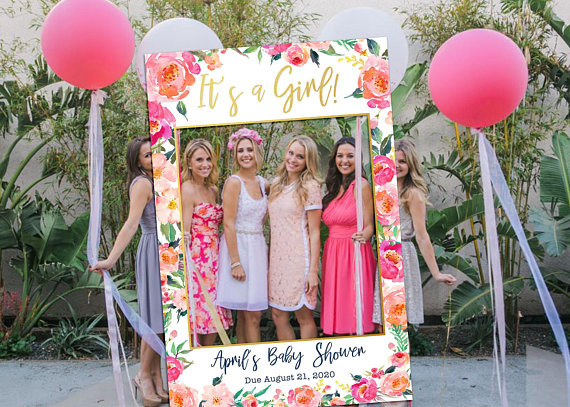 Girl baby shower party supplies - Photo Booth Frame | CatchMyParty.com